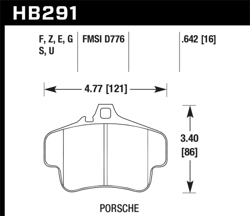 Hawk DTC-60 Race Rear Brake Pads - Porsche GT3 - HB291G.642