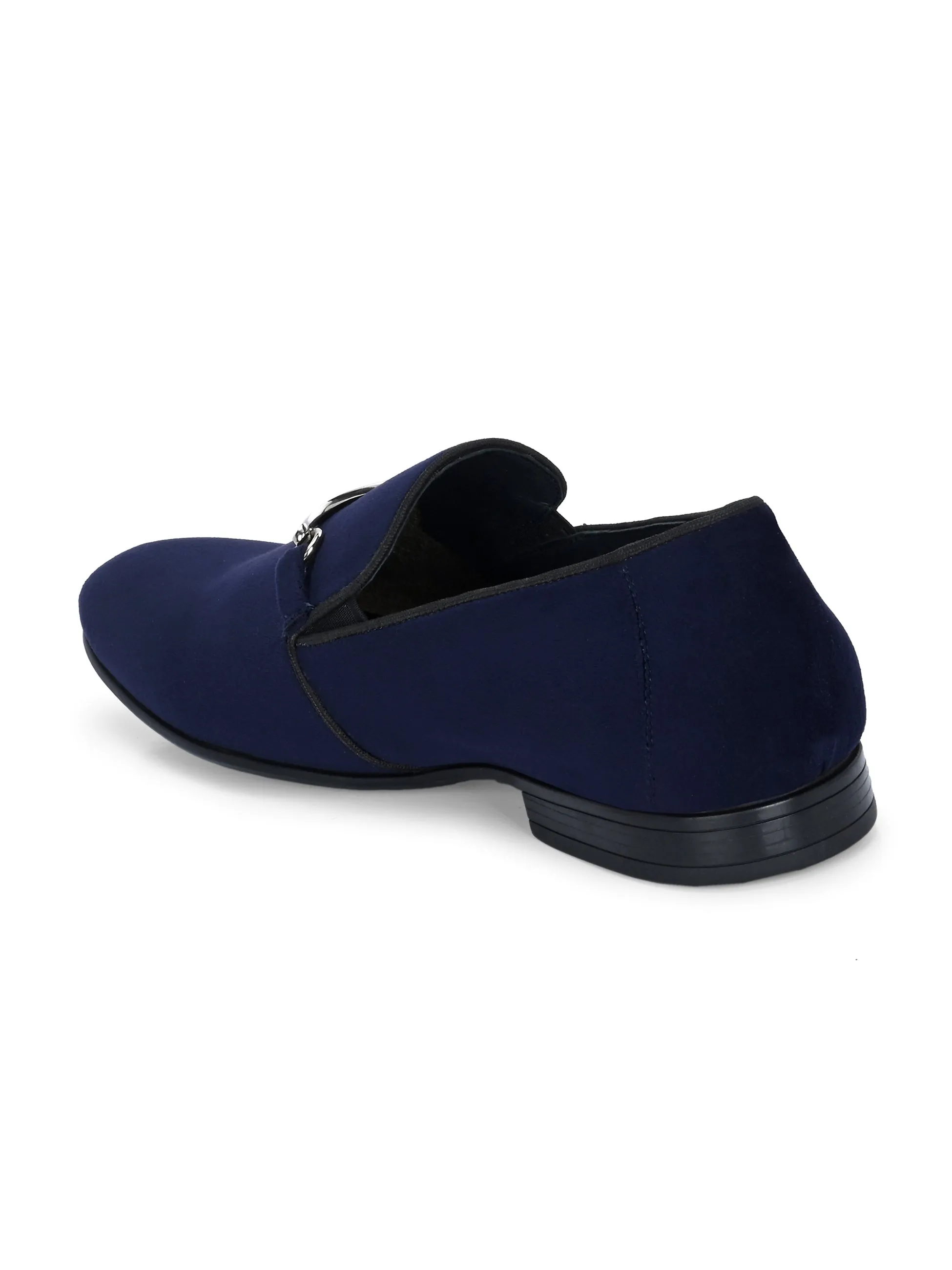 HITZ7558 Men's Blue Leather Party Wear Slip-On Shoes