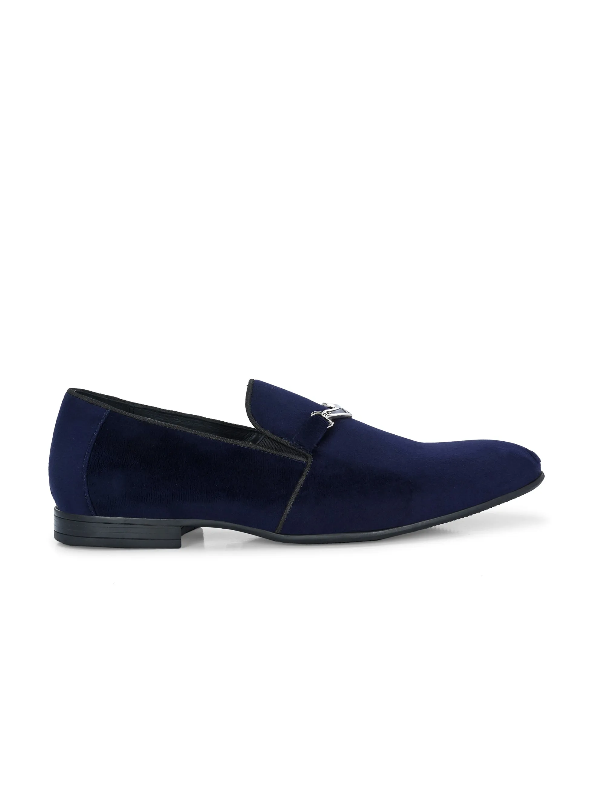 HITZ7558 Men's Blue Leather Party Wear Slip-On Shoes