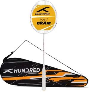 Hundred Atomic Air 77 Superlight Carbon Fiber Strung Badminton Racquet (White / Blue)