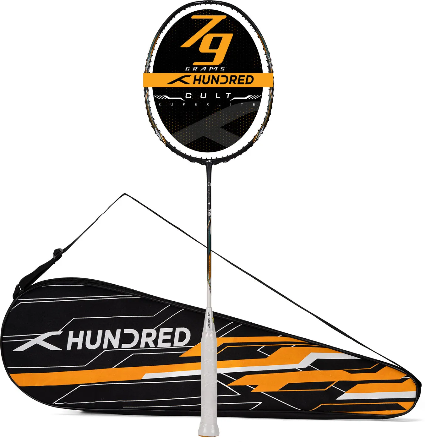 Hundred Cult 79 High Strength Attacks Unstrung Badminton Racquet (Black / Blue)