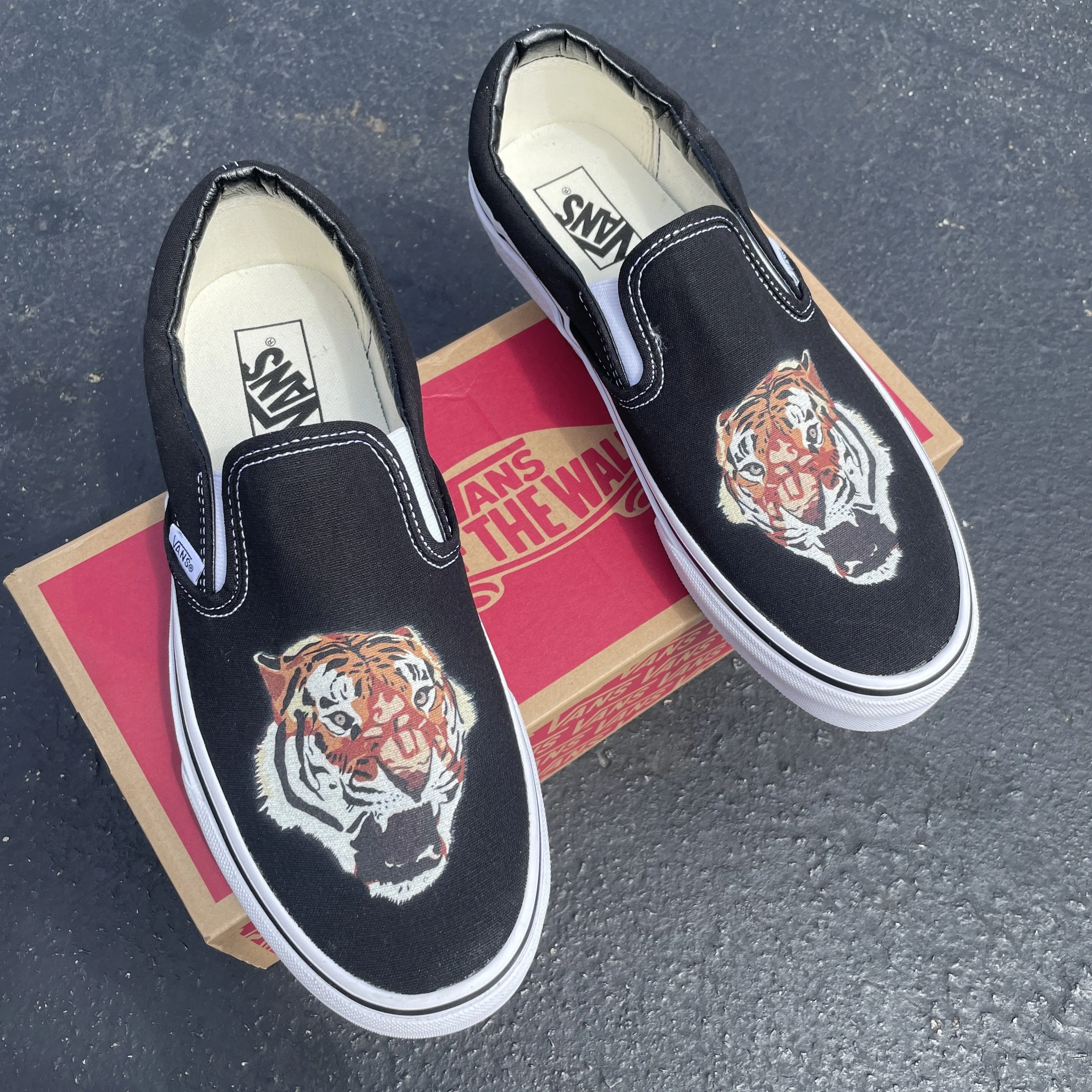 Kids Shoes - Tiger Head Custom Slip Ons