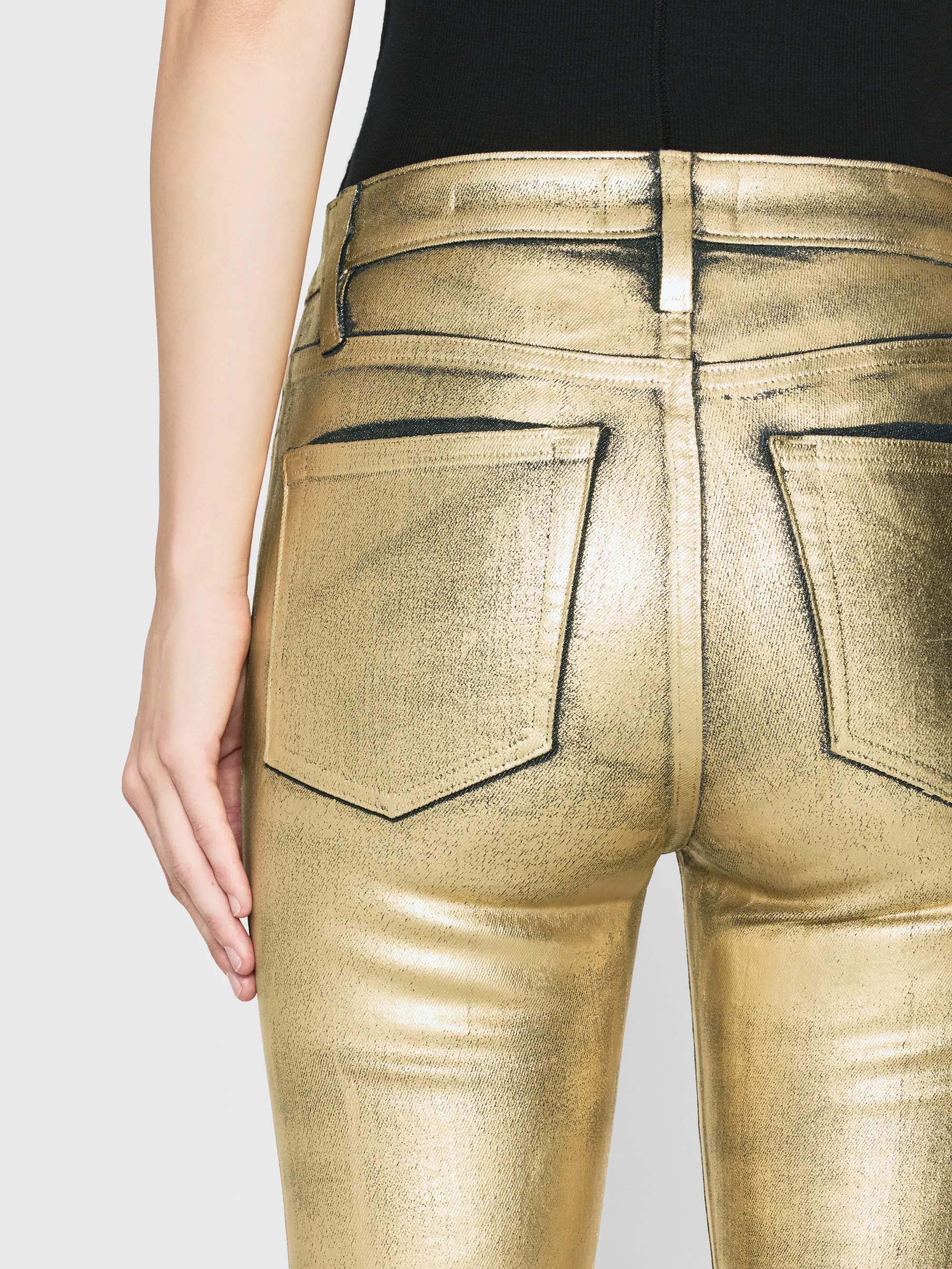 Le Crop Mini Boot -- Gold Chrome