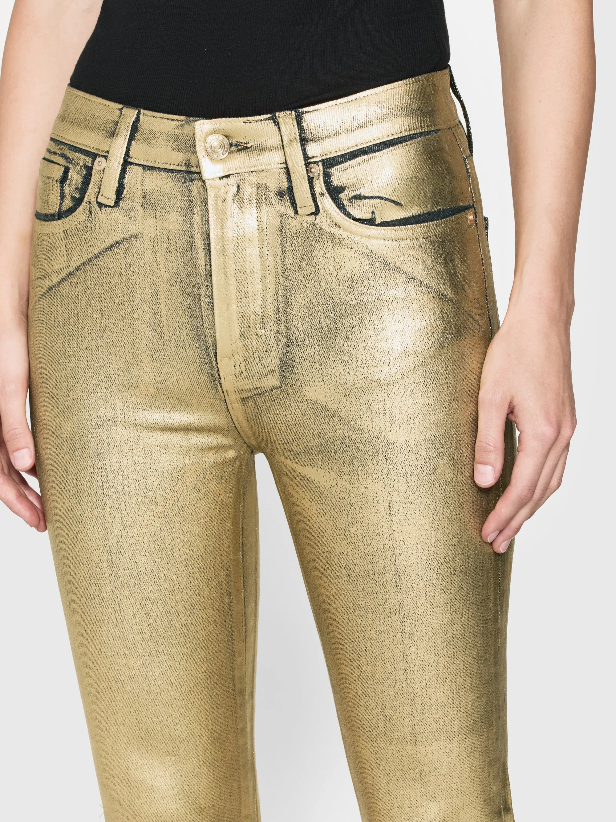 Le Crop Mini Boot -- Gold Chrome