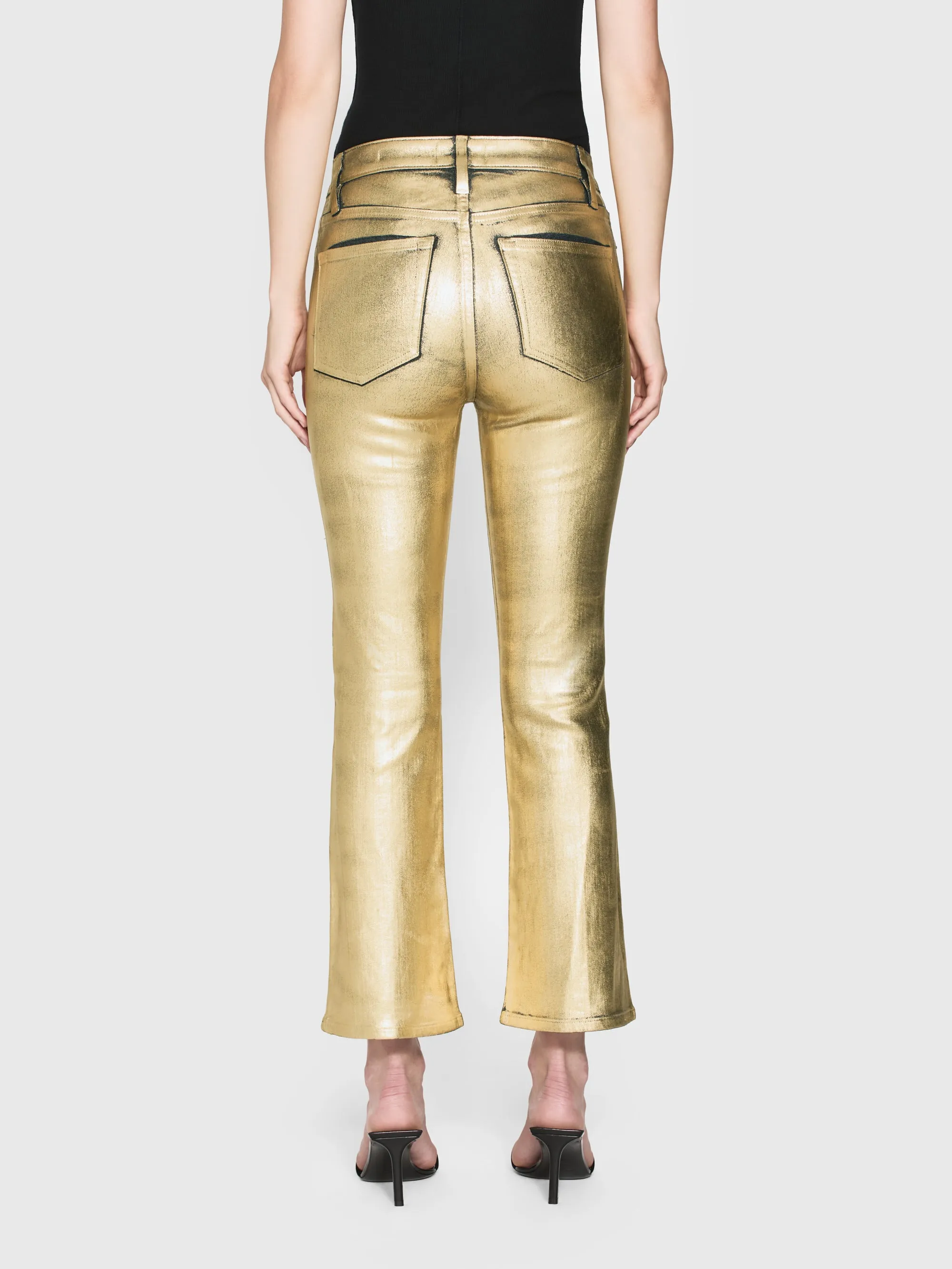 Le Crop Mini Boot -- Gold Chrome