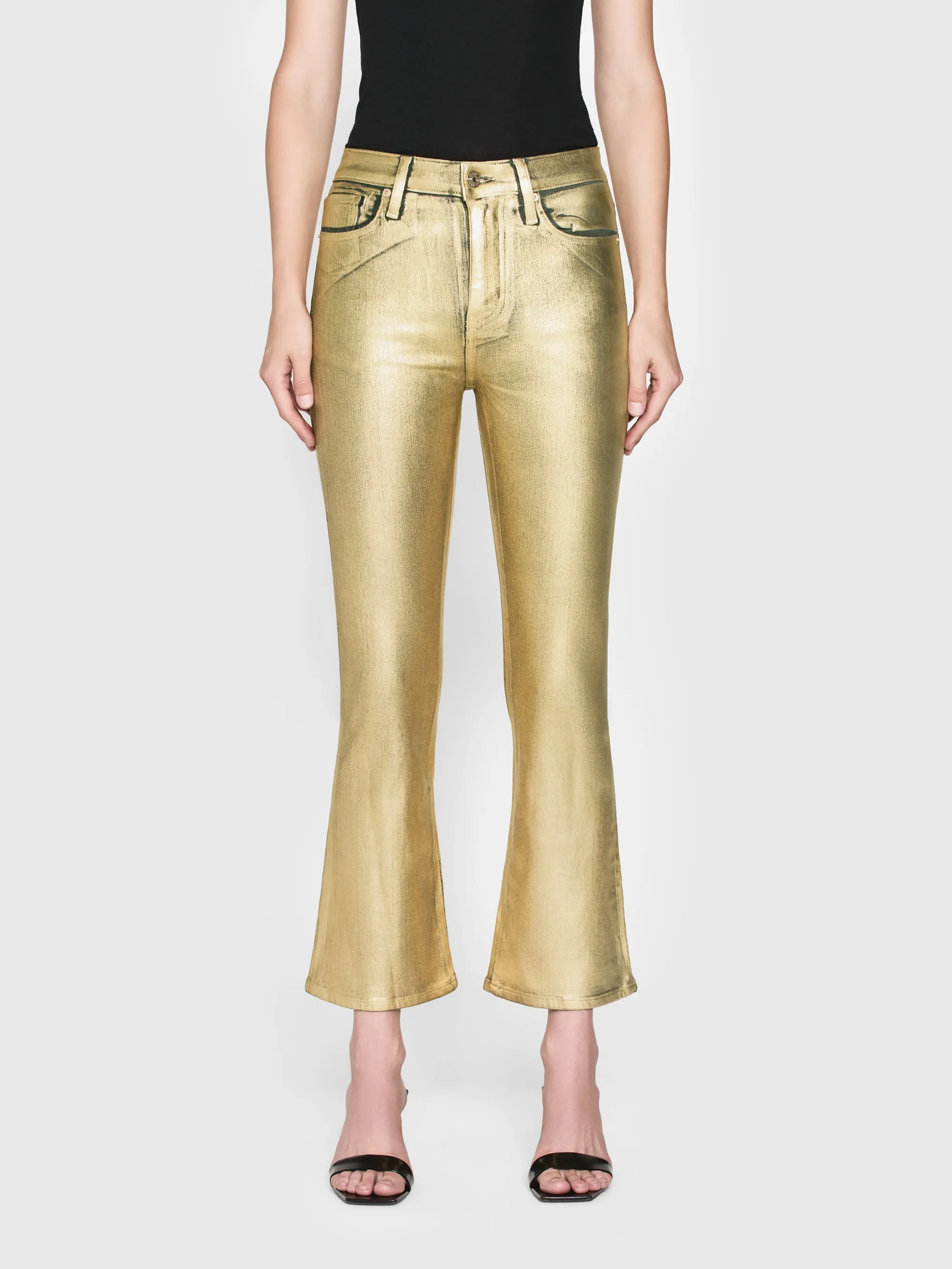 Le Crop Mini Boot -- Gold Chrome