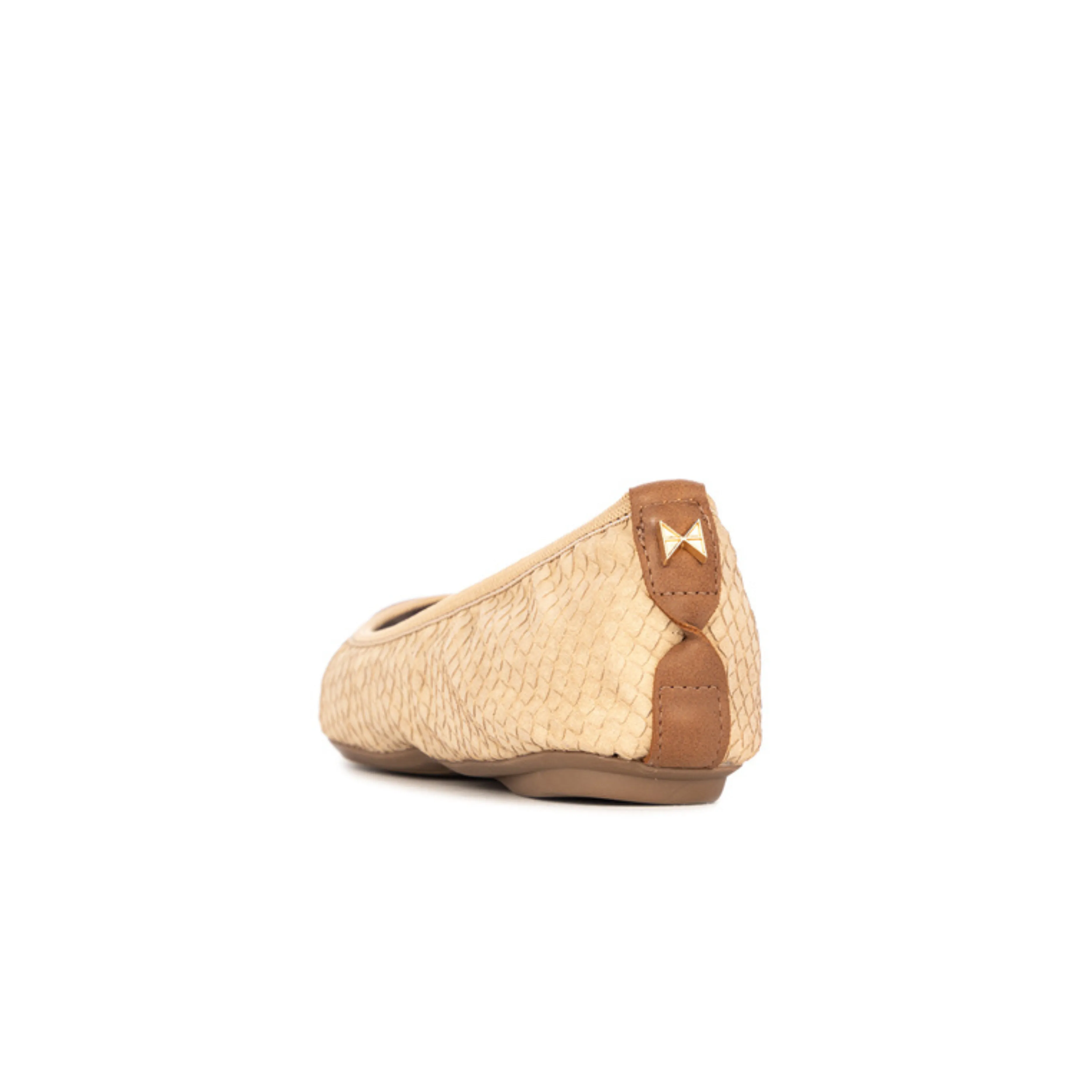 LOTTIE Ballet Flat Shoes - Natural Scales/Tan