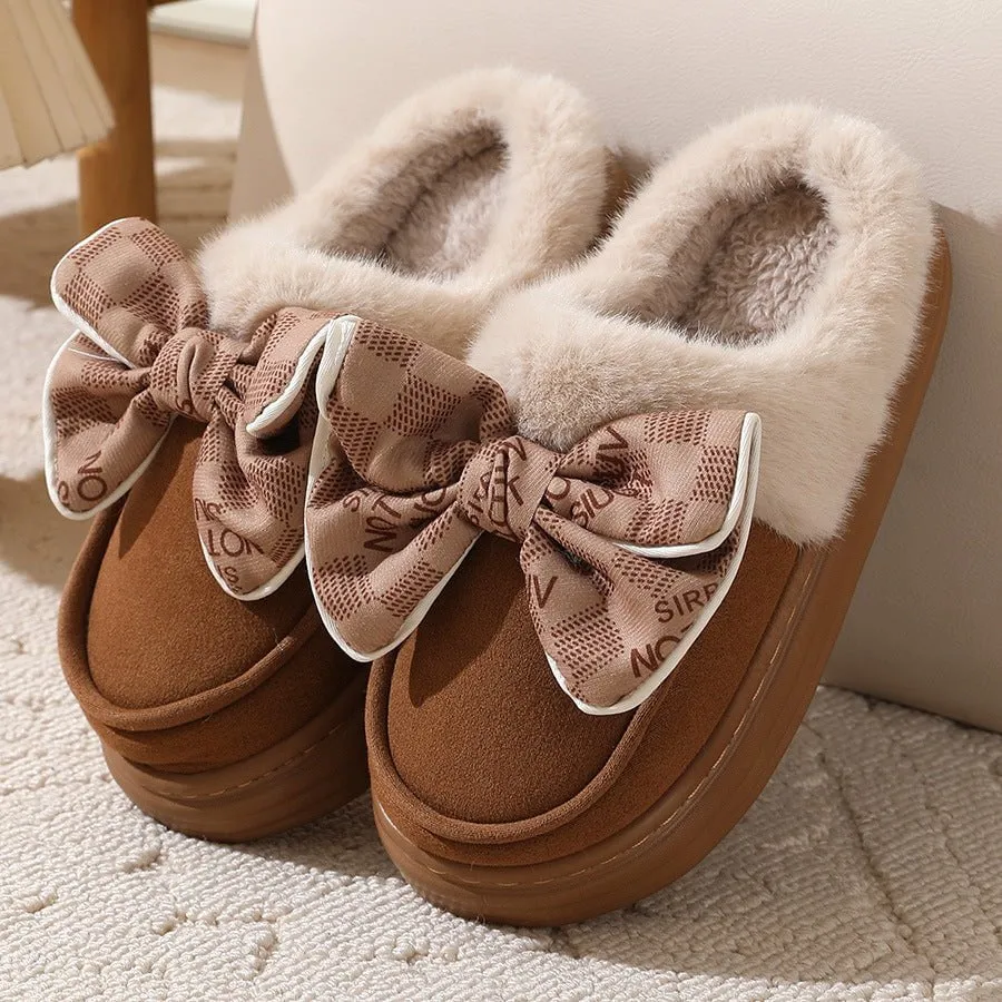 LovelyRLovely Cute Bowknot Plush Slipper