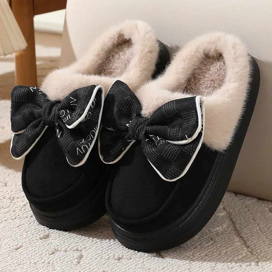 LovelyRLovely Cute Bowknot Plush Slipper