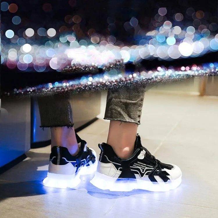 Luminous LED Sneakers for Couples - USB Rechargeable Hip-Hop Casual Shoes with 7 Colors and 16 Modes