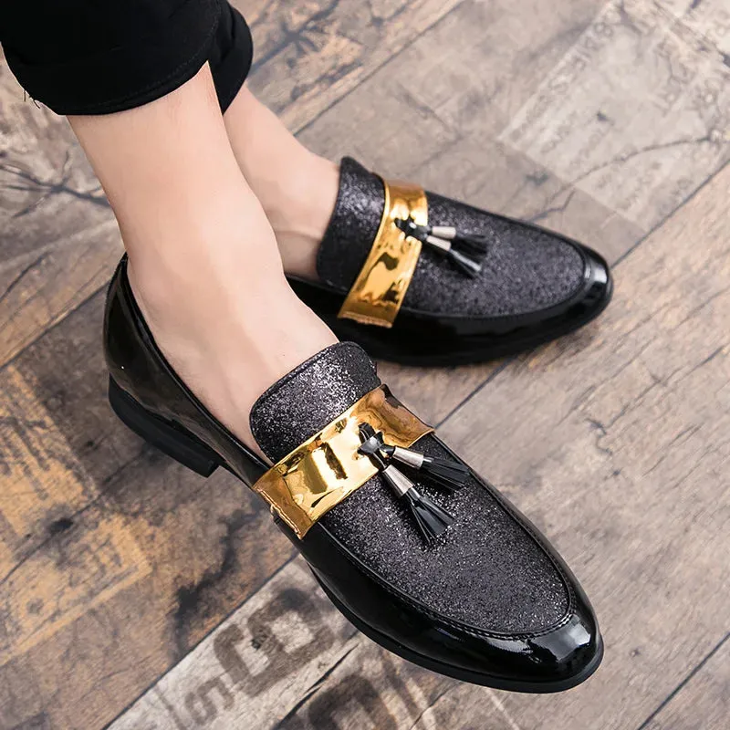 Luxury Patchwork Tassels PU Loafers