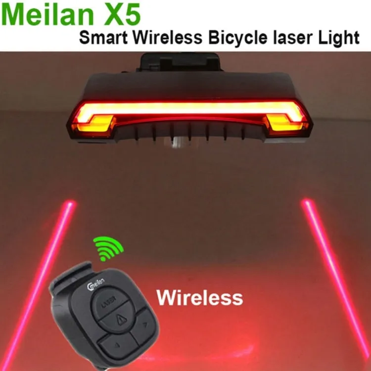 Meilan X5 Wireless Remote Control Laser Tail Lamp for Bicycle, Waterproof Level: IPX4