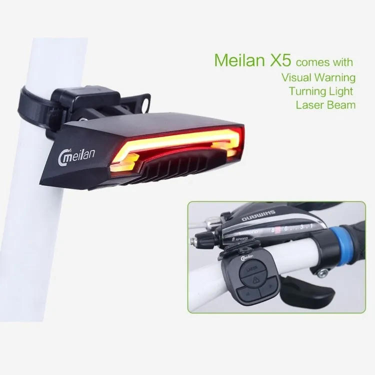 Meilan X5 Wireless Remote Control Laser Tail Lamp for Bicycle, Waterproof Level: IPX4