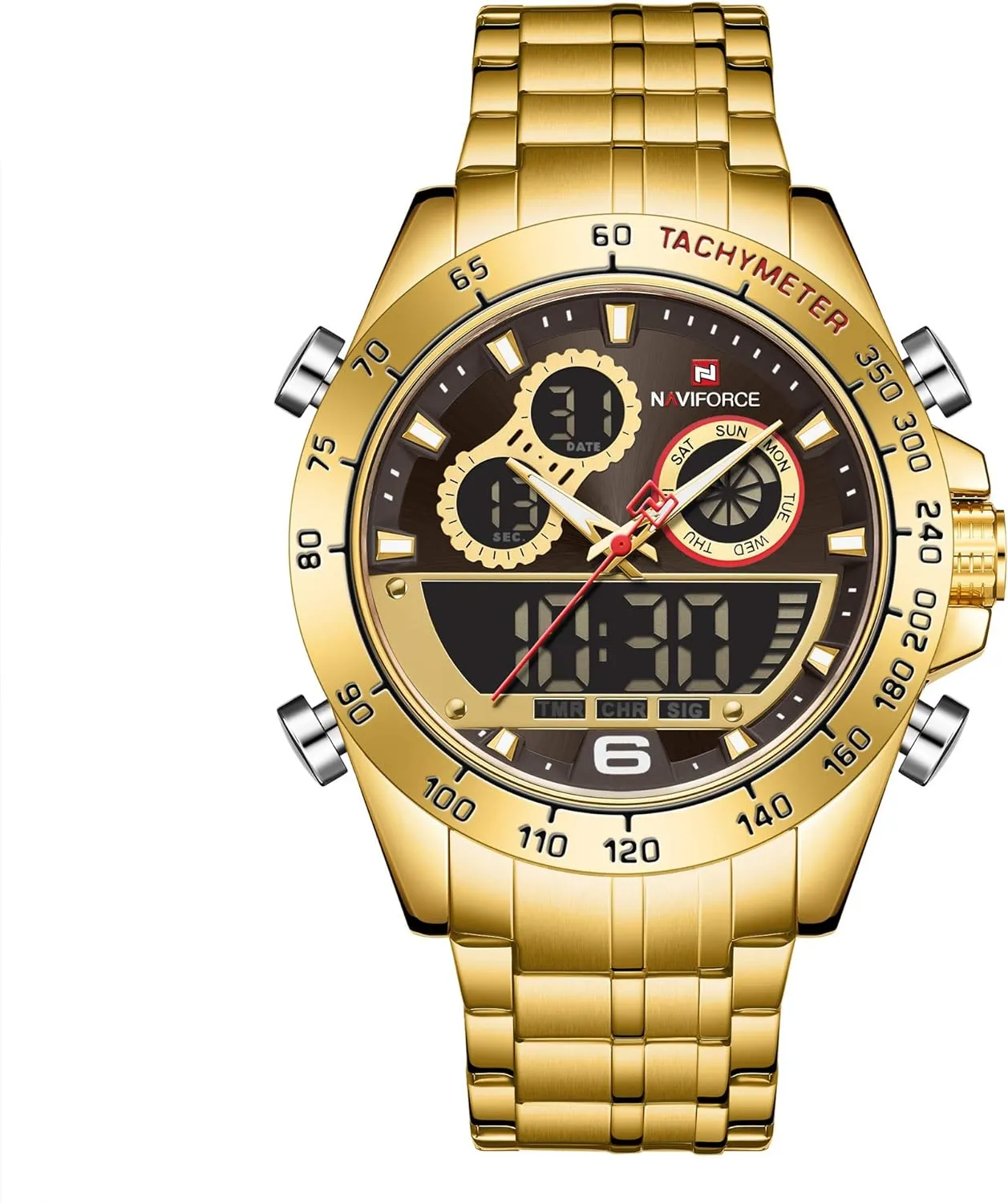 Mens Analog Digital Sport Watches Waterproof Multifunction Chronograph