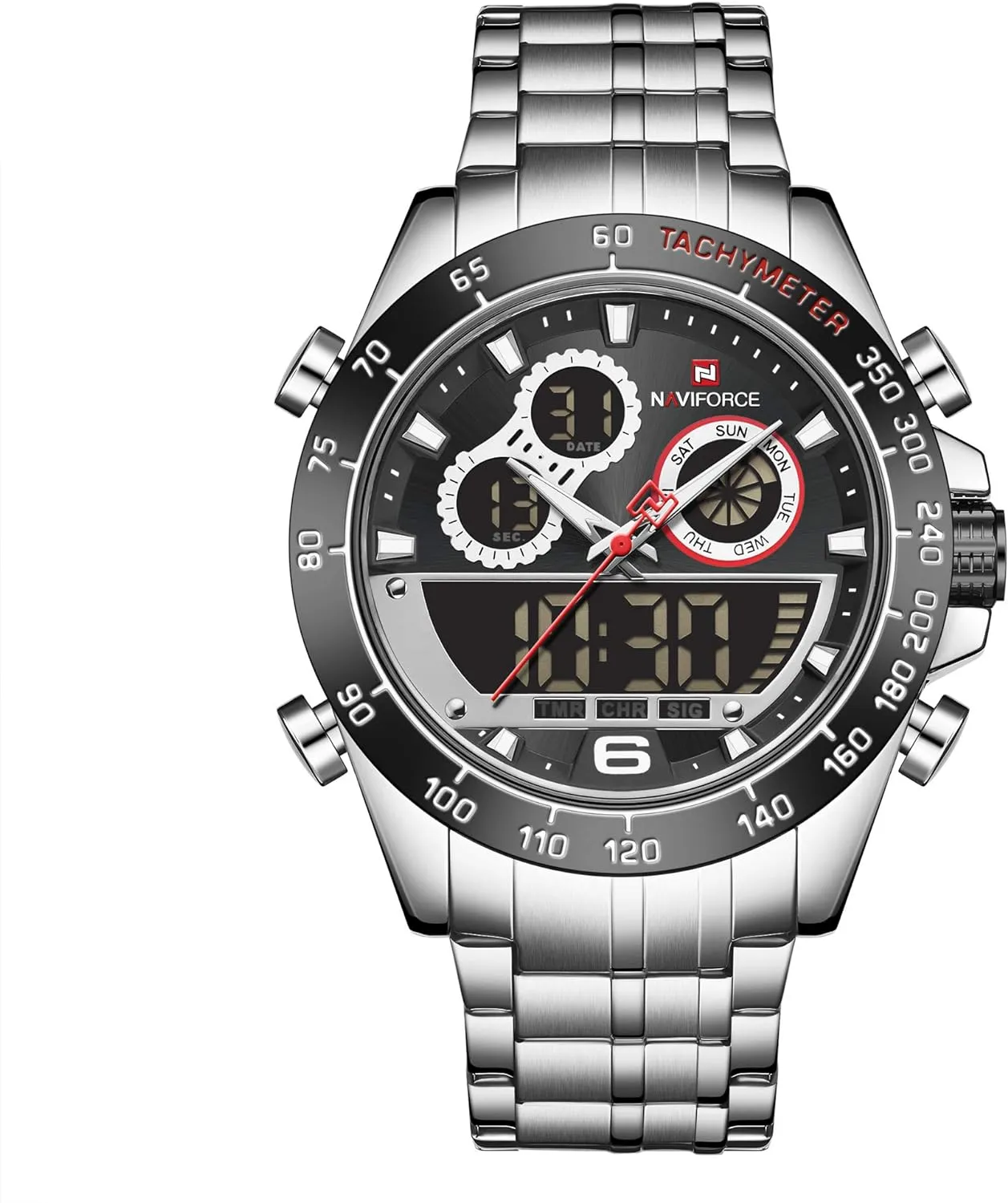 Mens Analog Digital Sport Watches Waterproof Multifunction Chronograph