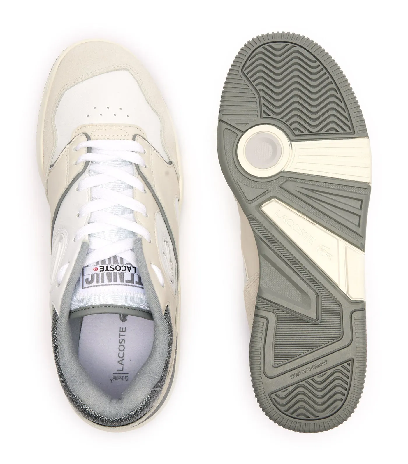 Men's Lineshot Leather Logo Trainers White/Gray