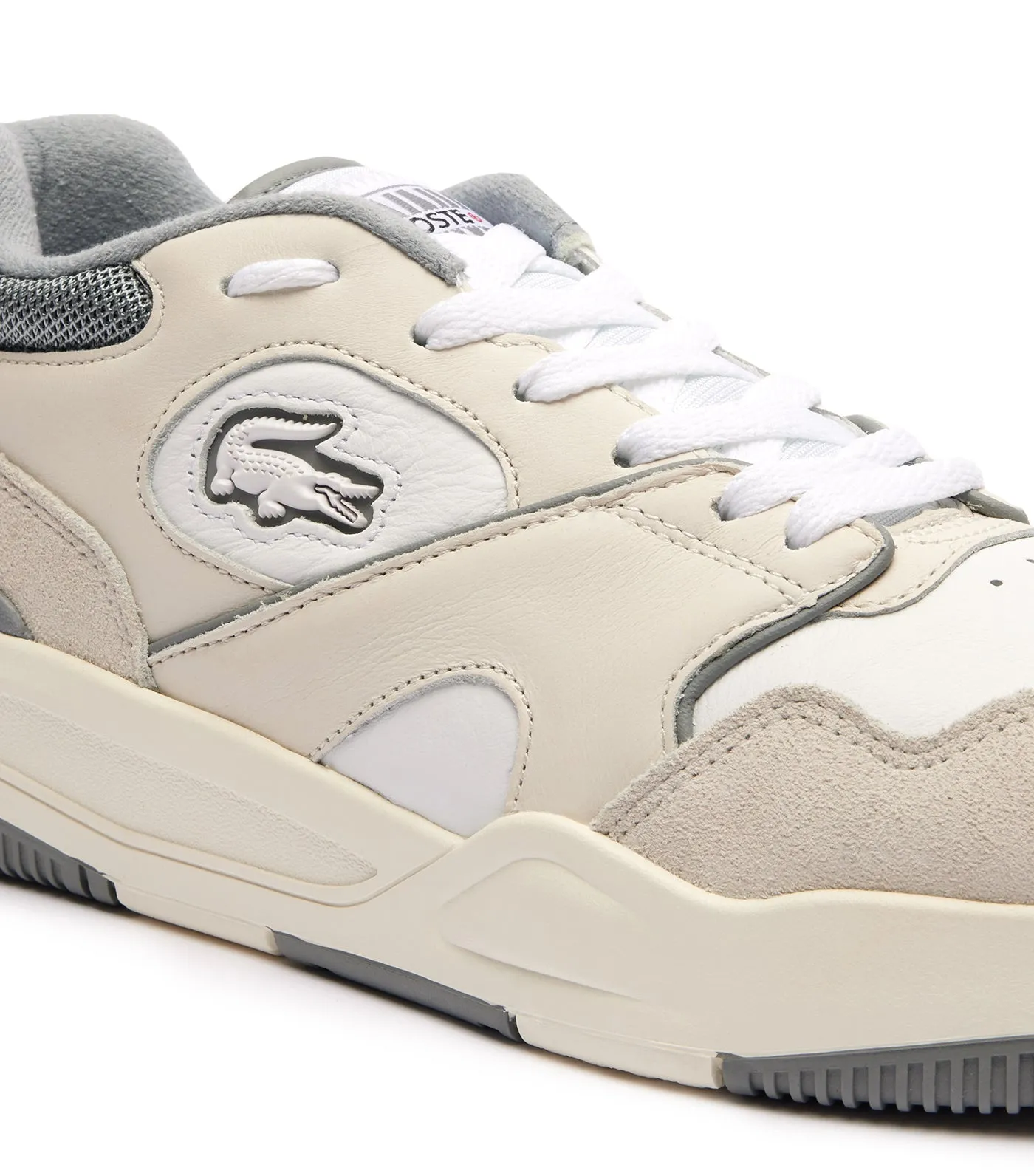 Men's Lineshot Leather Logo Trainers White/Gray