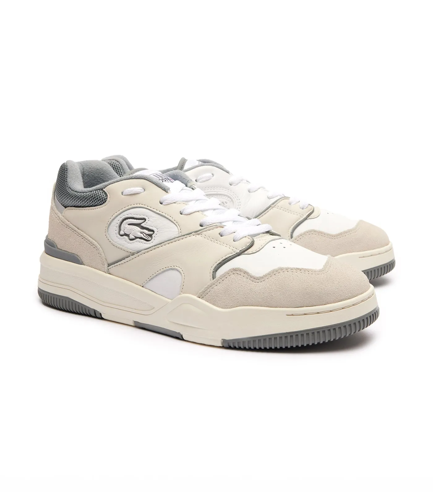 Men's Lineshot Leather Logo Trainers White/Gray