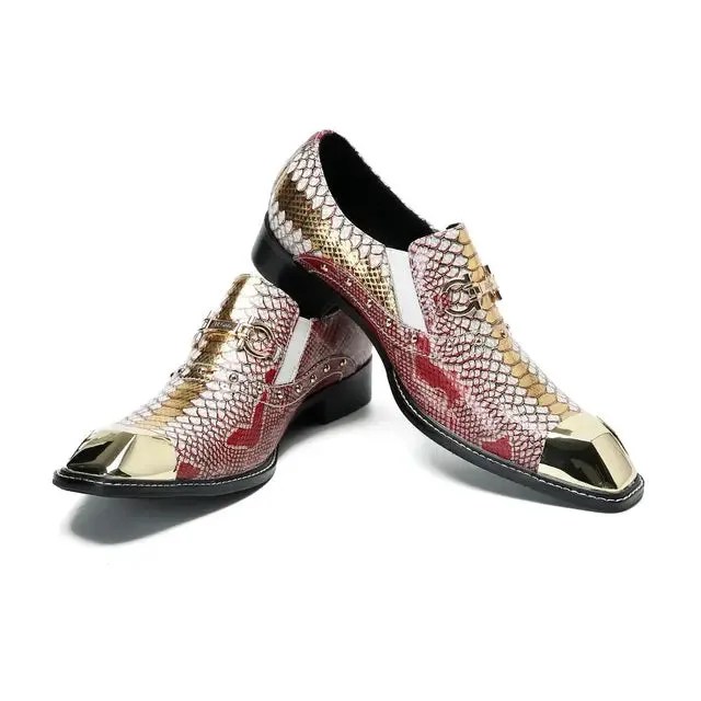 Metal Toe Slip On Animal Prints Loafers