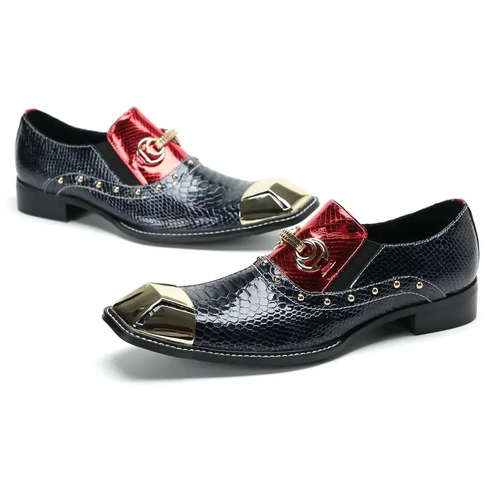 Metal Toe Slip On Animal Prints Loafers