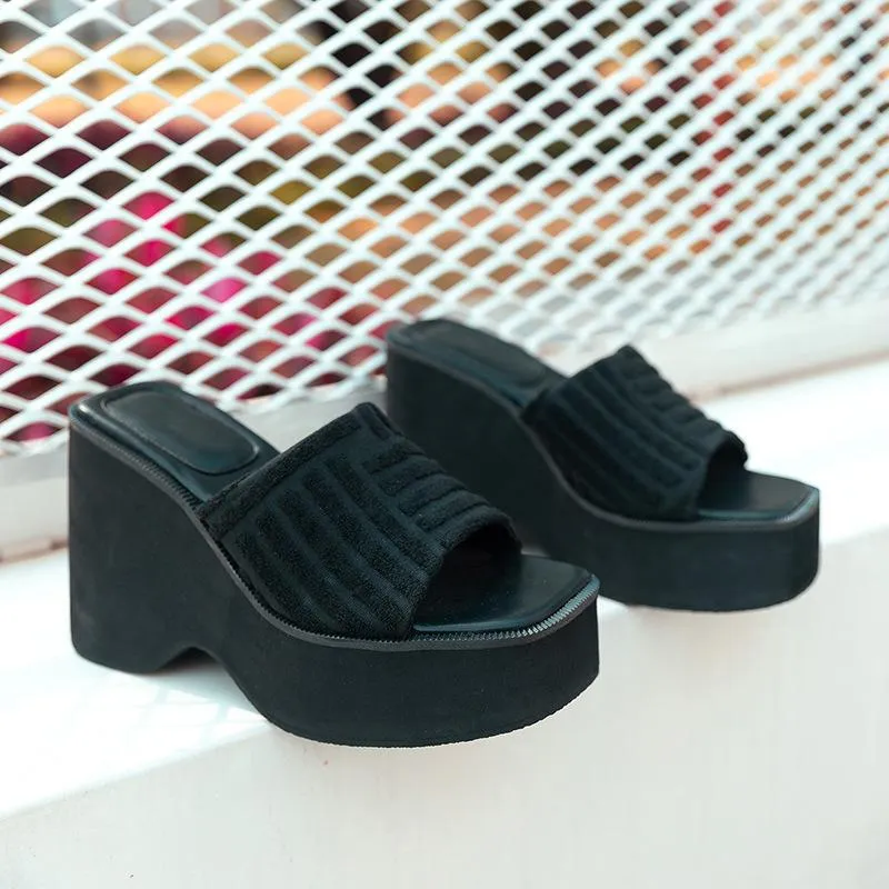 Minimalist Wedge Slide Sandals