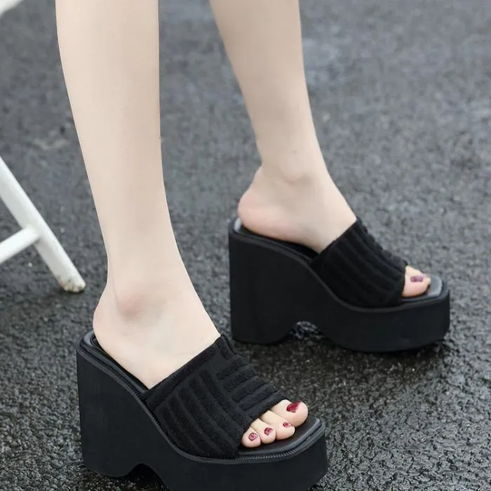 Minimalist Wedge Slide Sandals