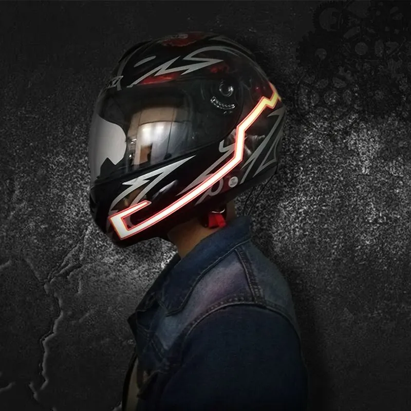 Motorcycle Helmet Light Strip Night Signal Luminous Modified Strip Helmet Sticker | Brodtica.com