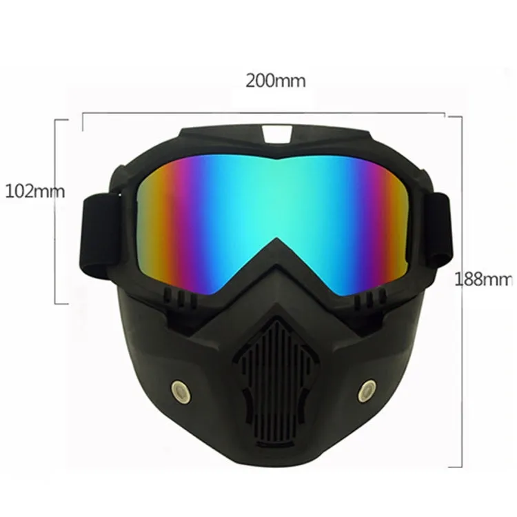 Motorcycle Off-road Helmet Mask Detachable Windproof Goggles Glasses(Colour)