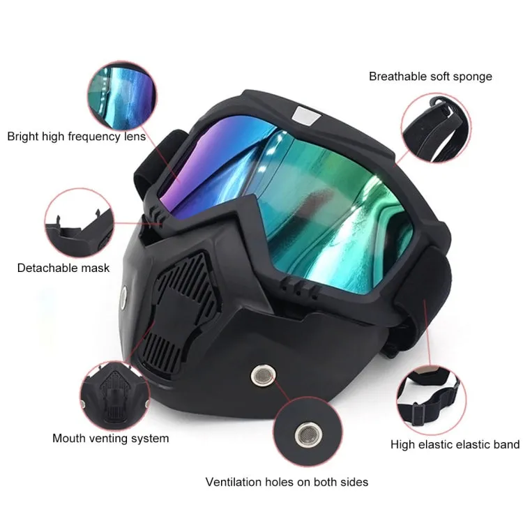 Motorcycle Off-road Helmet Mask Detachable Windproof Goggles Glasses(Grey)