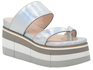 Naked Feet: FLUX in SILVER Wedge Sandals