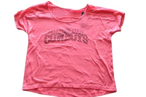 Oklahoma State Cowboys Gear for Sports Womens Wide Collar Pink T-Shirt (M)