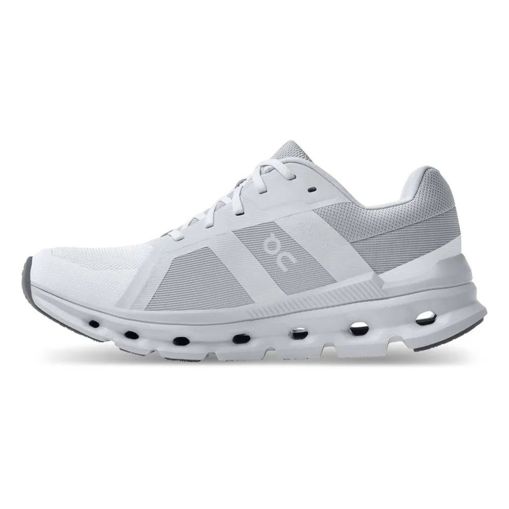 'On Running' Women's Cloudrunner - White / Frost (Wide)