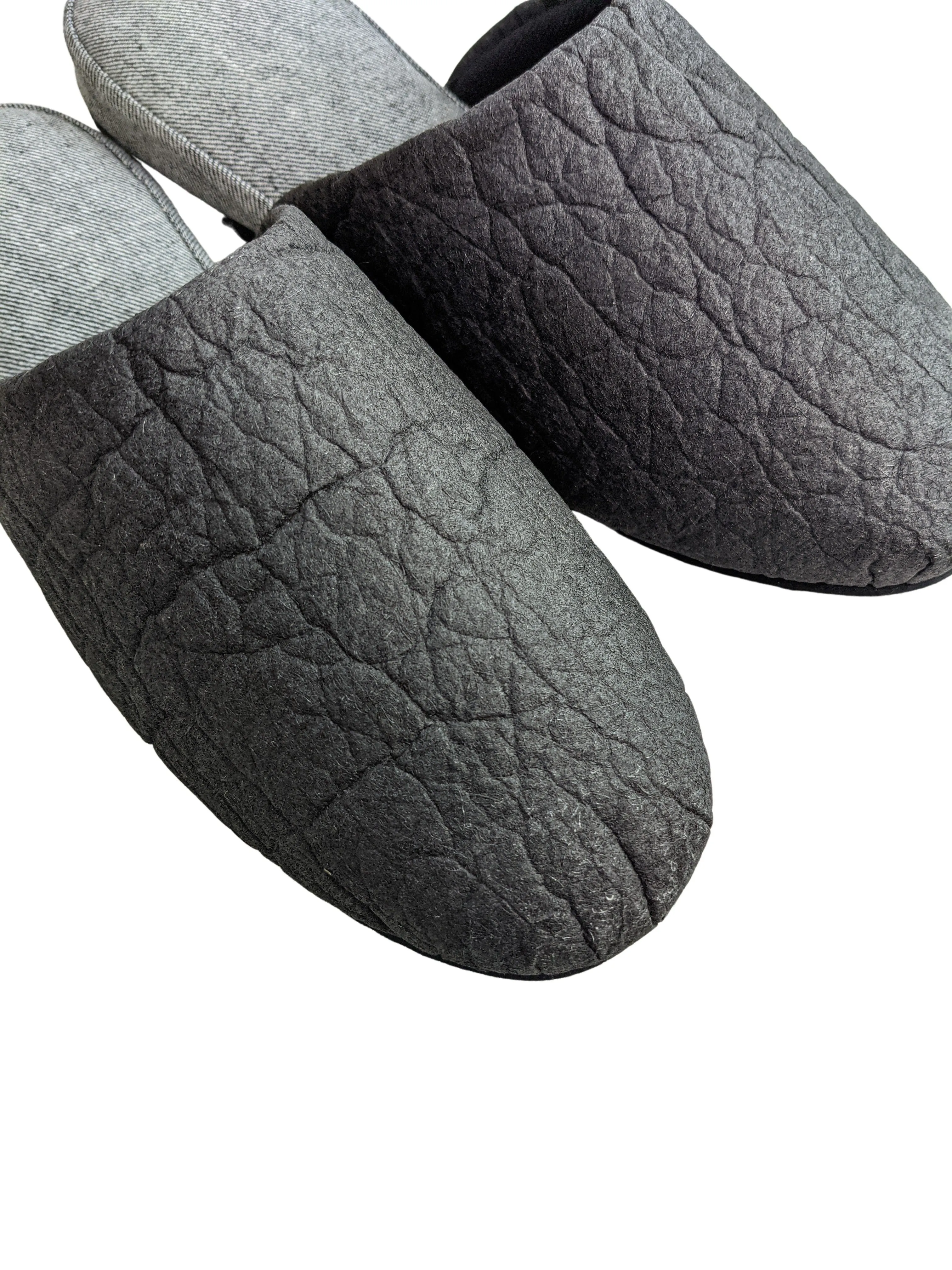 Piñatex®  Heiwa Slipper  Pineapple leaf fibres Denim Hiroshima Slippers Simple sizes [Medium / Large / XL] Charcoal