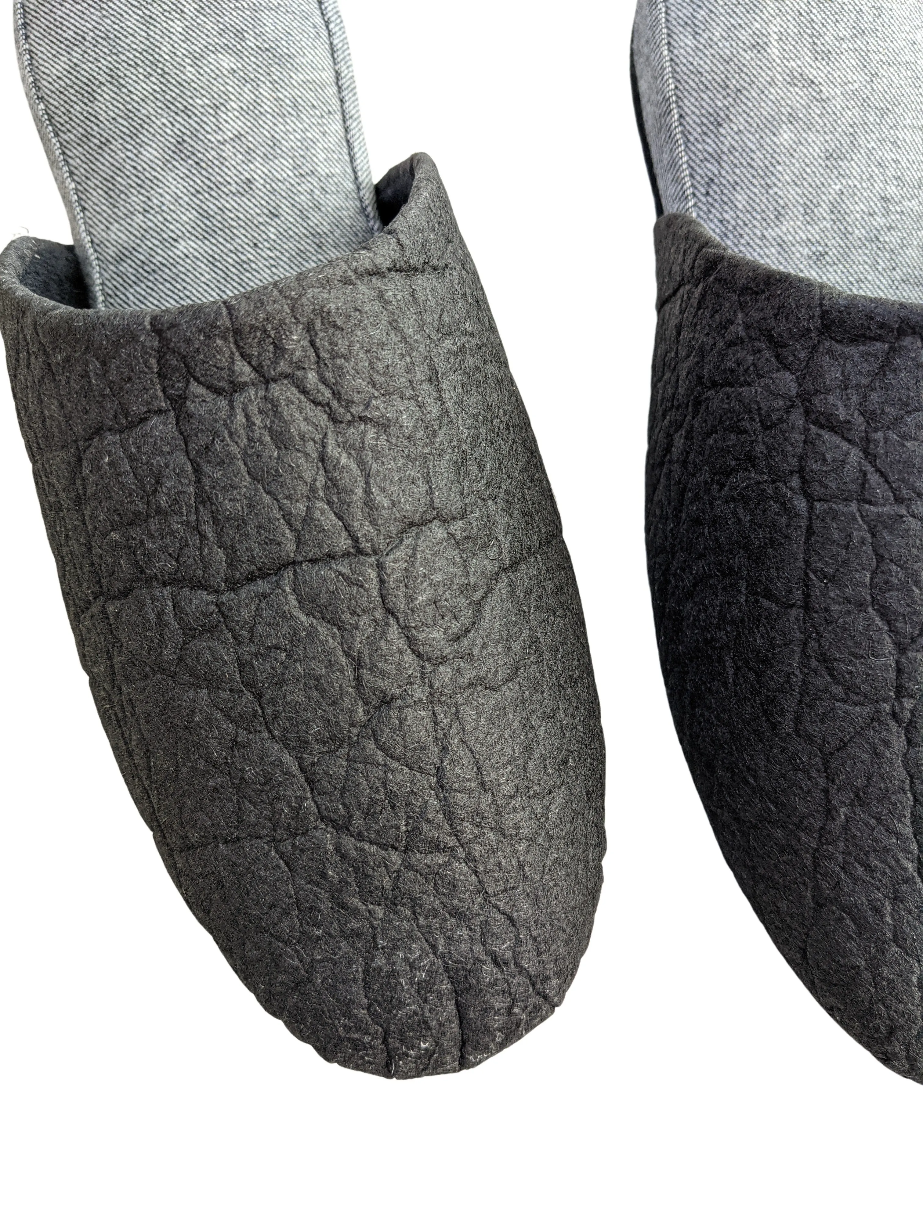 Piñatex®  Heiwa Slipper  Pineapple leaf fibres Denim Hiroshima Slippers Simple sizes [Medium / Large / XL] Charcoal