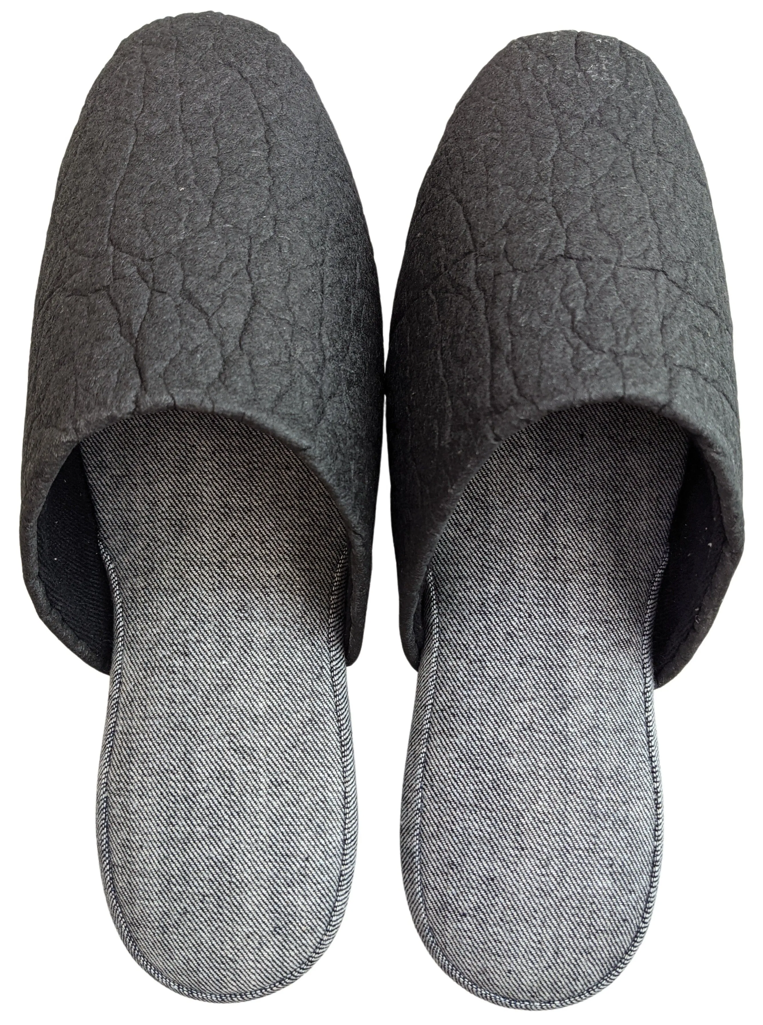 Piñatex®  Heiwa Slipper  Pineapple leaf fibres Denim Hiroshima Slippers Simple sizes [Medium / Large / XL] Charcoal