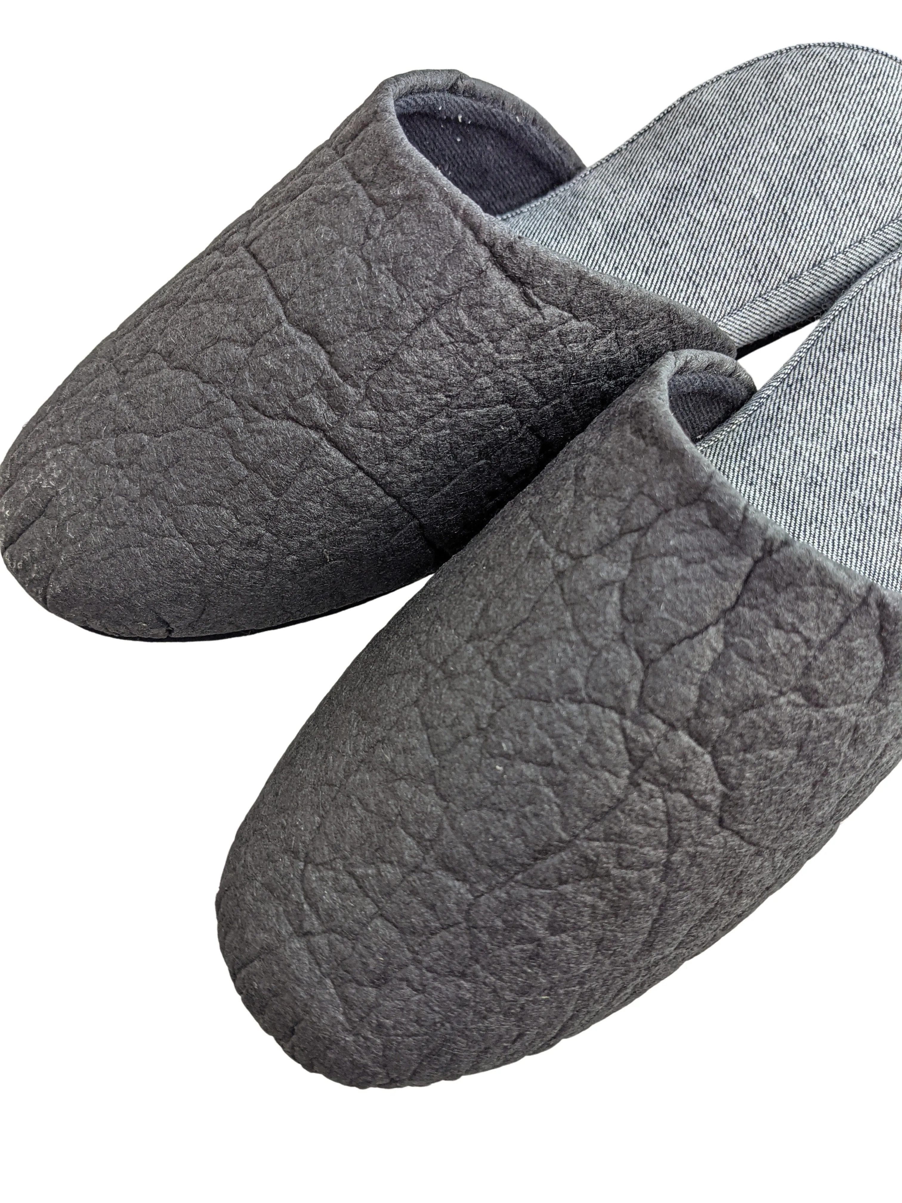 Piñatex®  Heiwa Slipper  Pineapple leaf fibres Denim Hiroshima Slippers Simple sizes [Medium / Large / XL] Charcoal