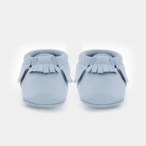 Powder Blue Soft Sole Leather Moccassins