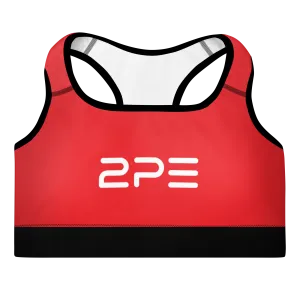 Red with Black Padded Sports Bra