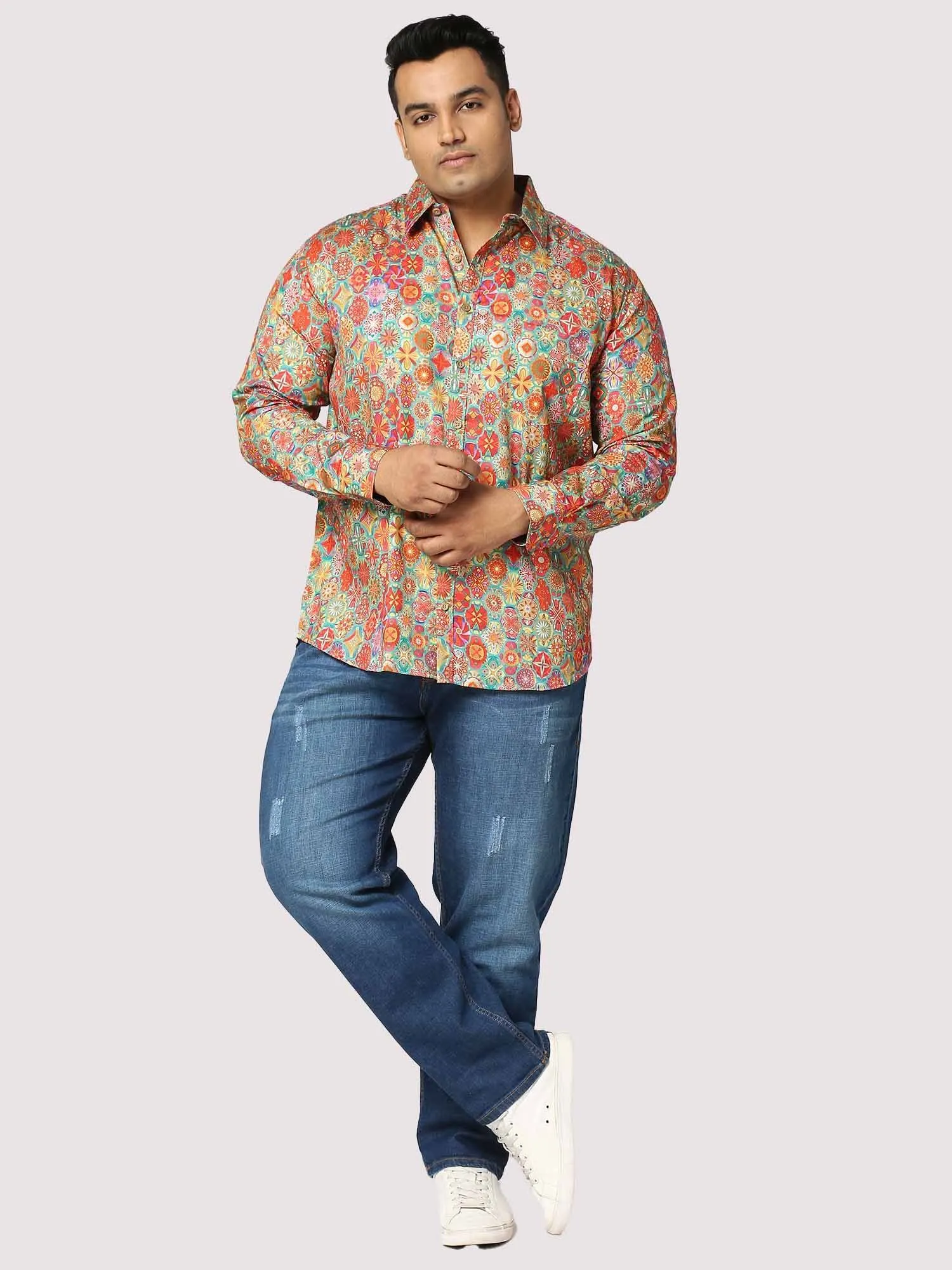 Repose Digital Printed Full Sleeve Men's Plus Size