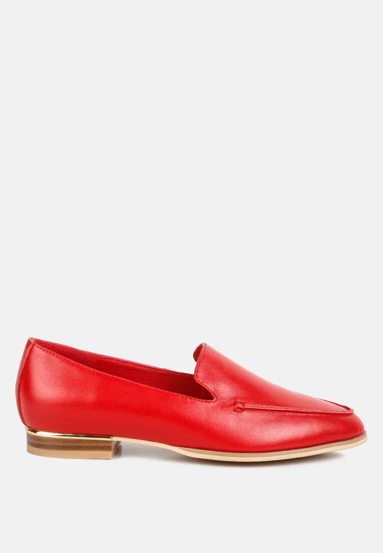 RICHELLI Metallic Sling Detail Loafers in Red