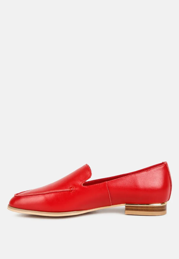 RICHELLI Metallic Sling Detail Loafers in Red