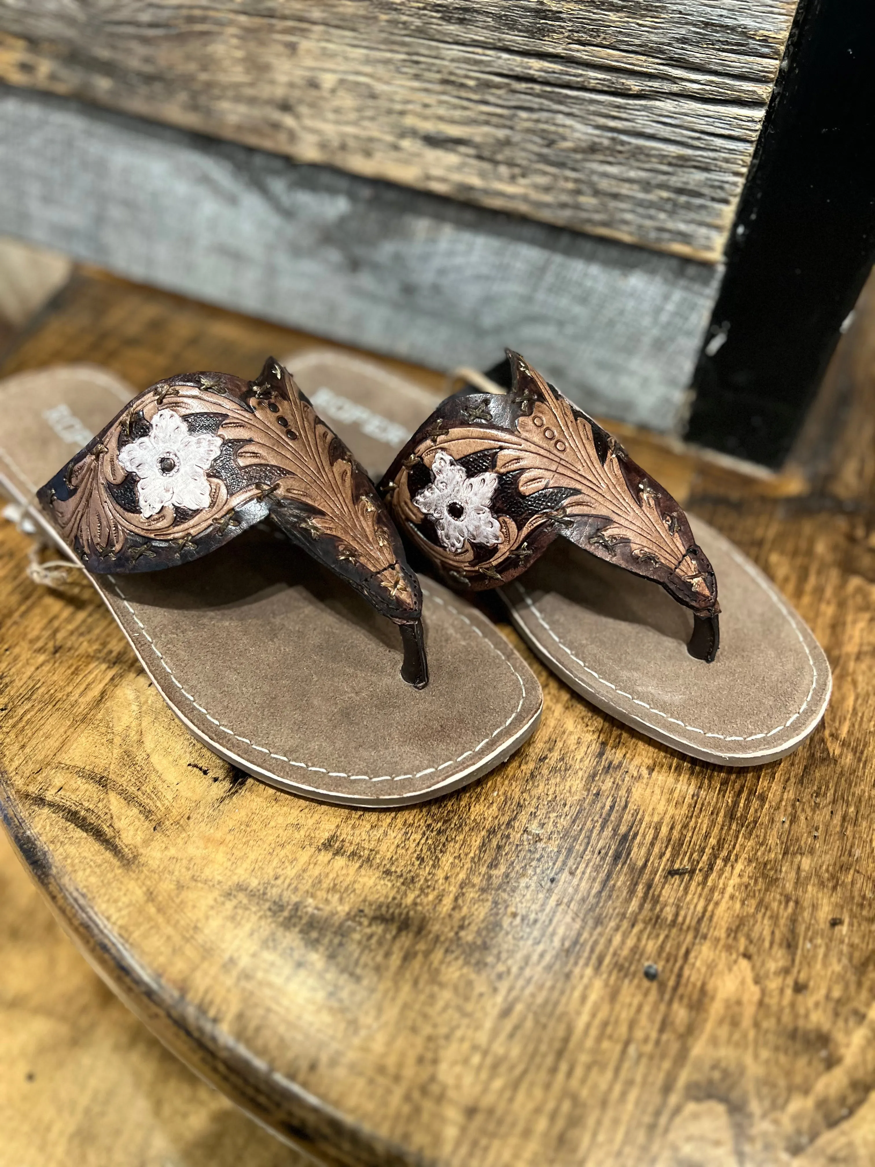 Roper Brown Floral Sandals