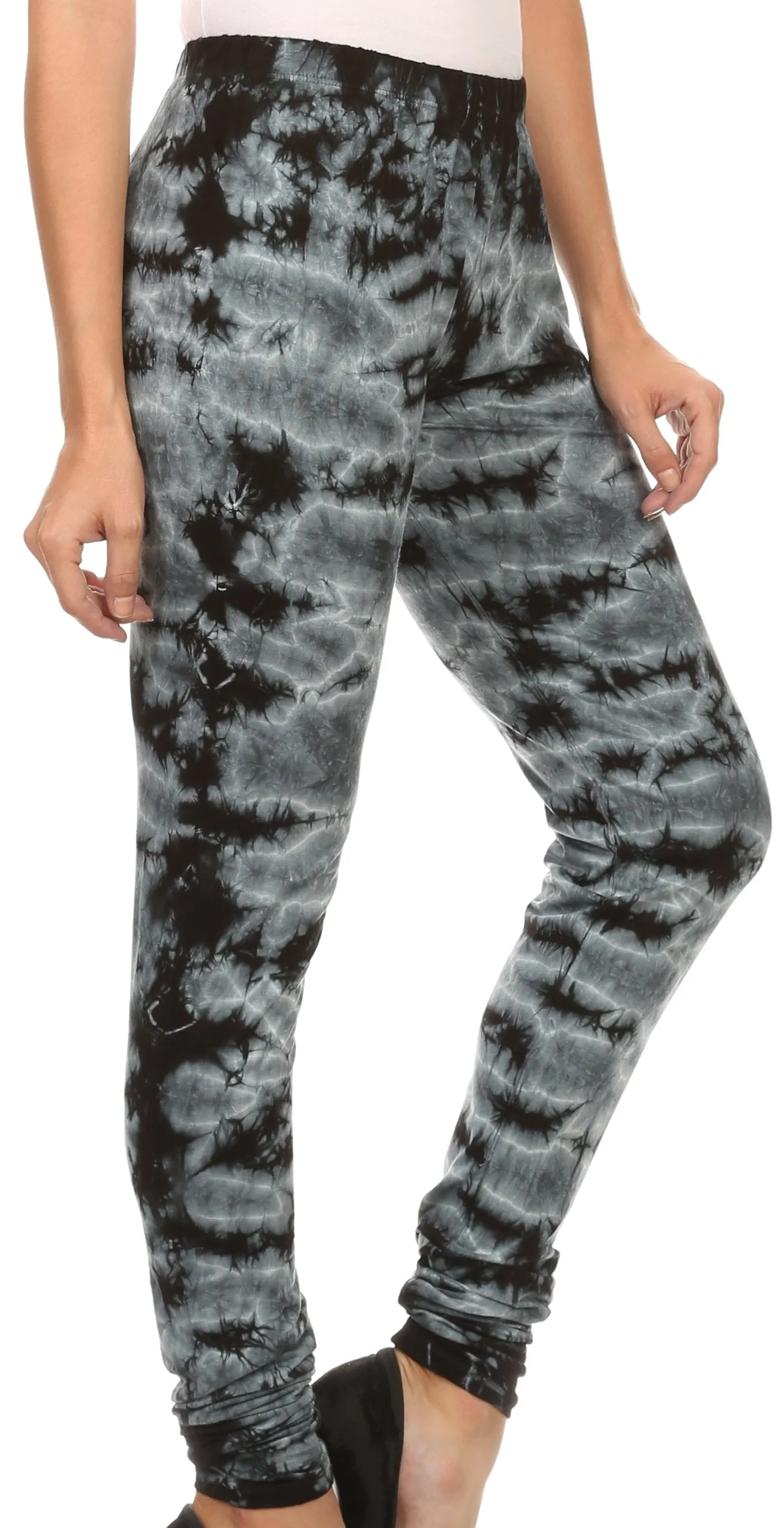 Sakkas Kuntah Long Elastic Waist Adjustable Tie Dye Washed Slim Skinny Pant