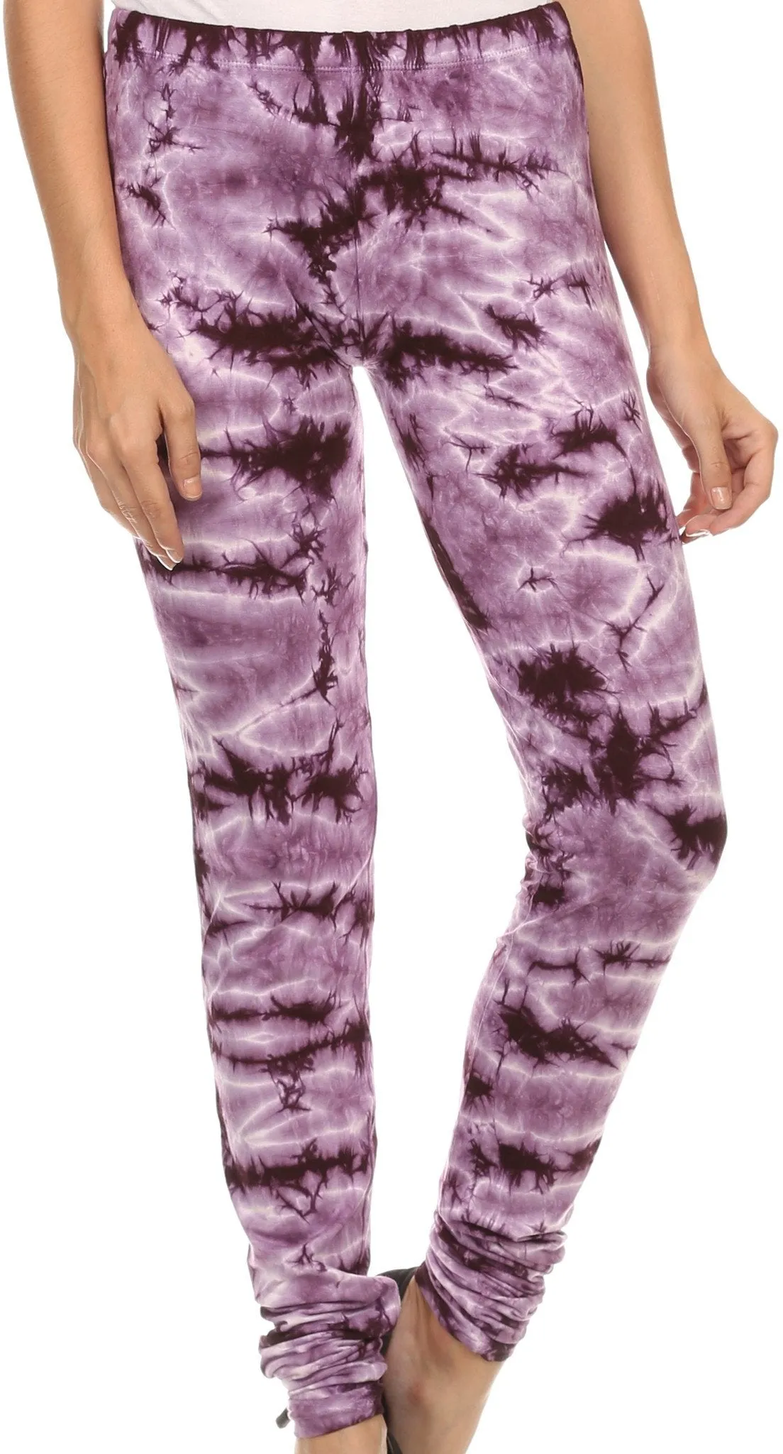 Sakkas Kuntah Long Elastic Waist Adjustable Tie Dye Washed Slim Skinny Pant