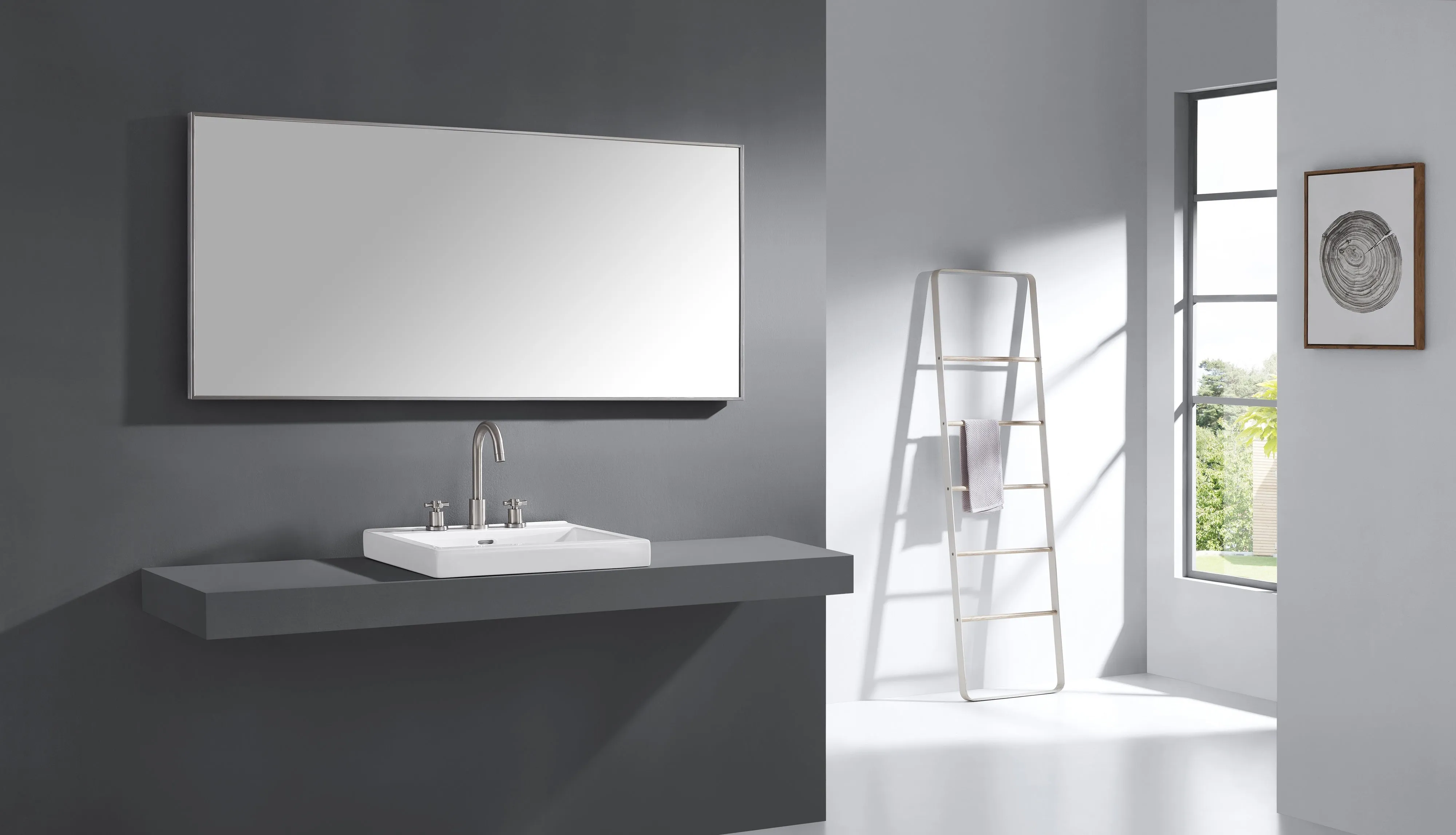 Sonoma 59 in. Bathroom Mirror with Stainless Steel Metal Frame