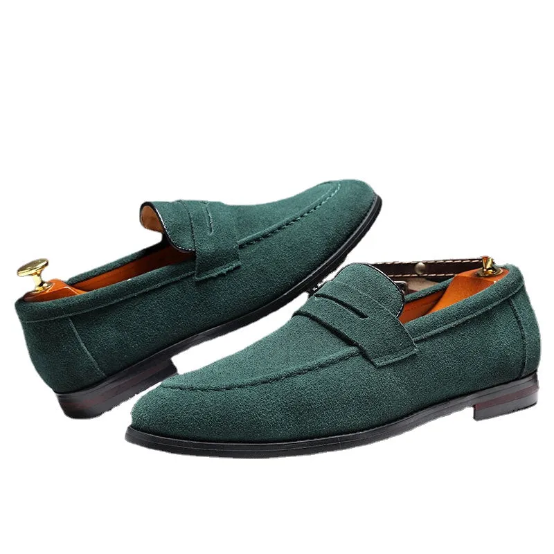 Spring Versatile British Men's Shoes Beans Shoes Men Slip on Low top Lazy Shoes Casual Suede Shoes Social Shoes Fashion