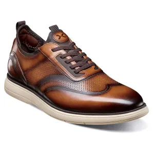 Stacy Adams Edgewood Cognac Men’s Wingtip Elastic Lace Up Shoes