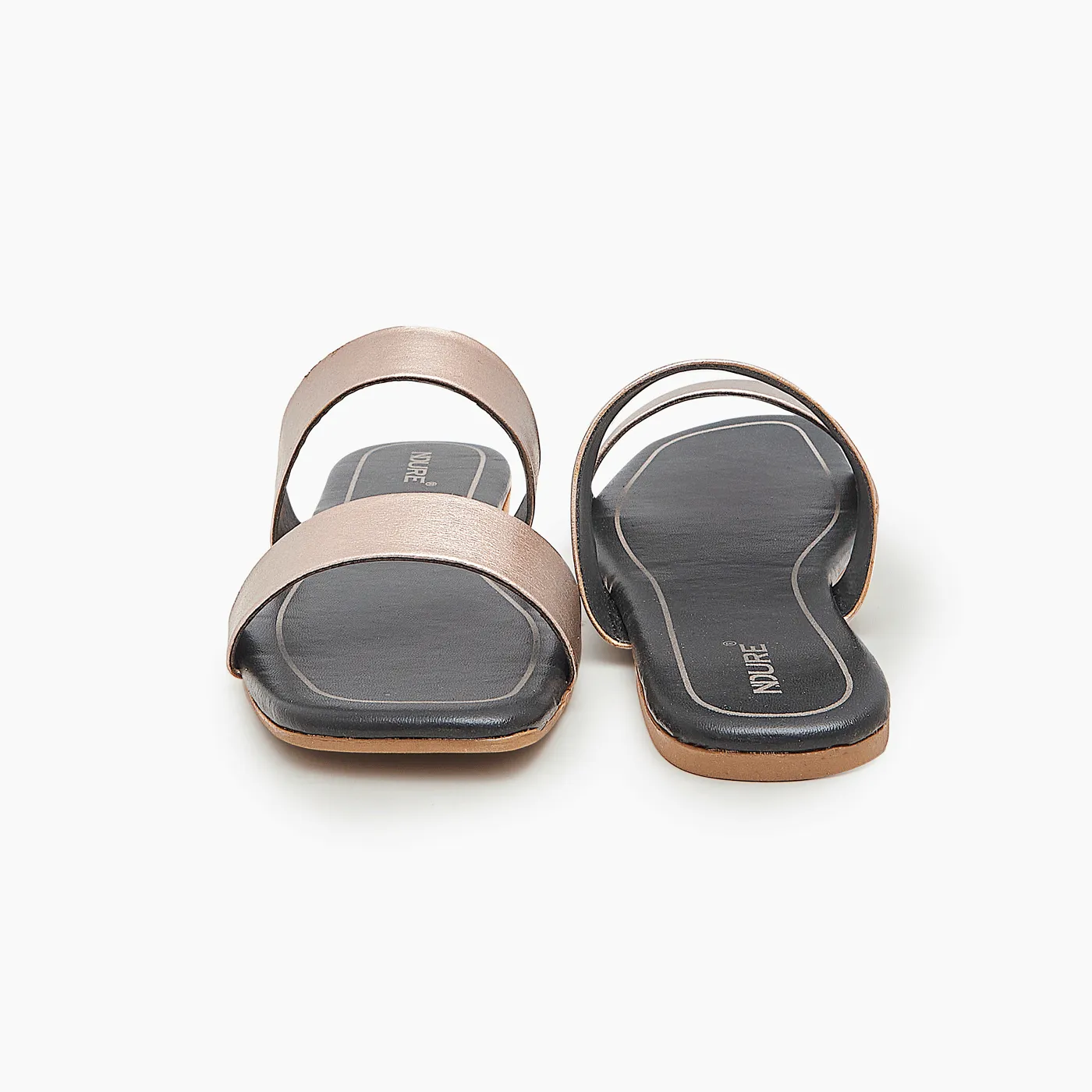 Strappy Square Toe Slides