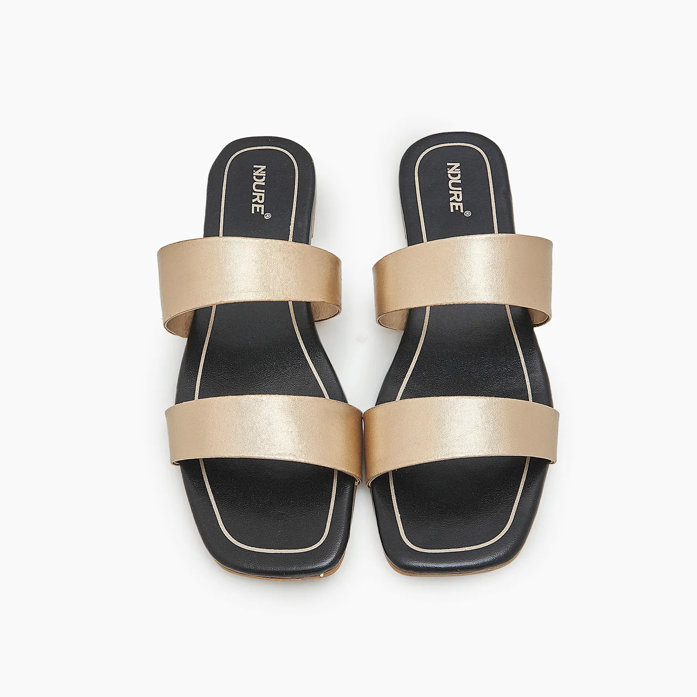 Strappy Square Toe Slides