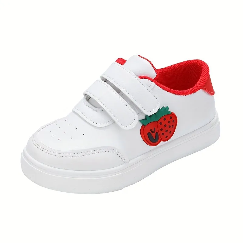 Strawberry Print White Sneaker Shoes – Lightweight & Comfortable